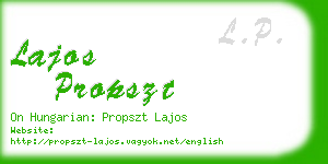 lajos propszt business card